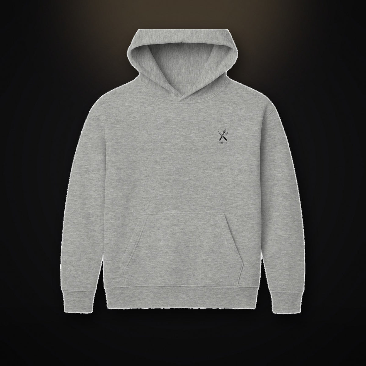 HELRIX Heavyweight Hoodie – Light Heather Grey