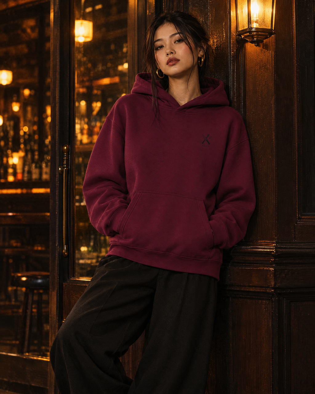 HELRIX Heavyweight Hoodie in Bordeaux