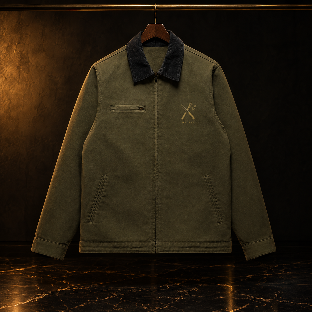 HELRIX Pit Cord Collar Jacket – Army