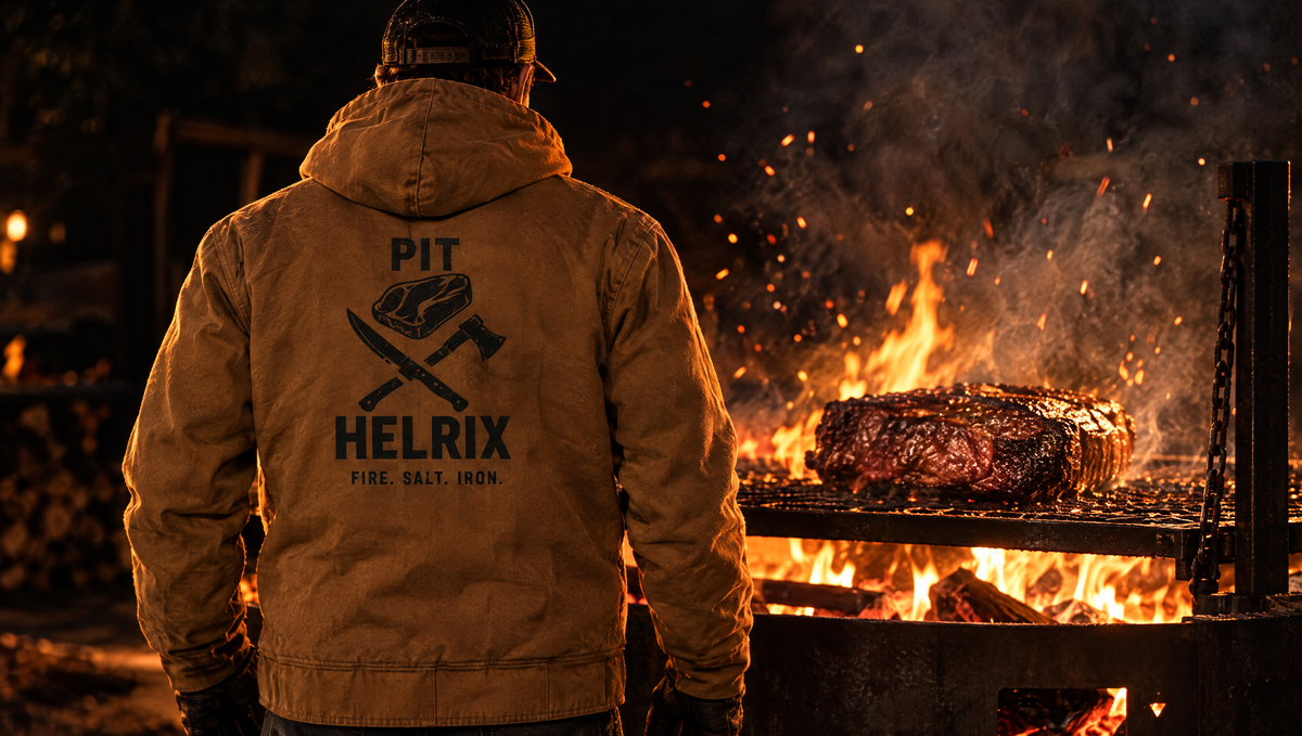 HELRIX Pit Workwear Jacket am Feuer
